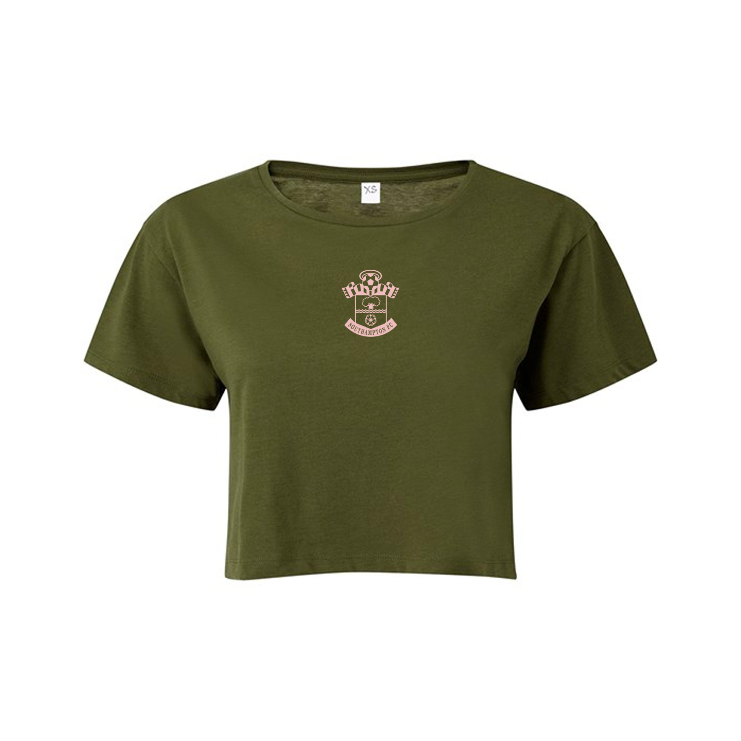 SAINTS WOMENS CROP T-SHIRT OLIVE 1 SAINTS WOMENS CROP T-SHIRT OLIVE